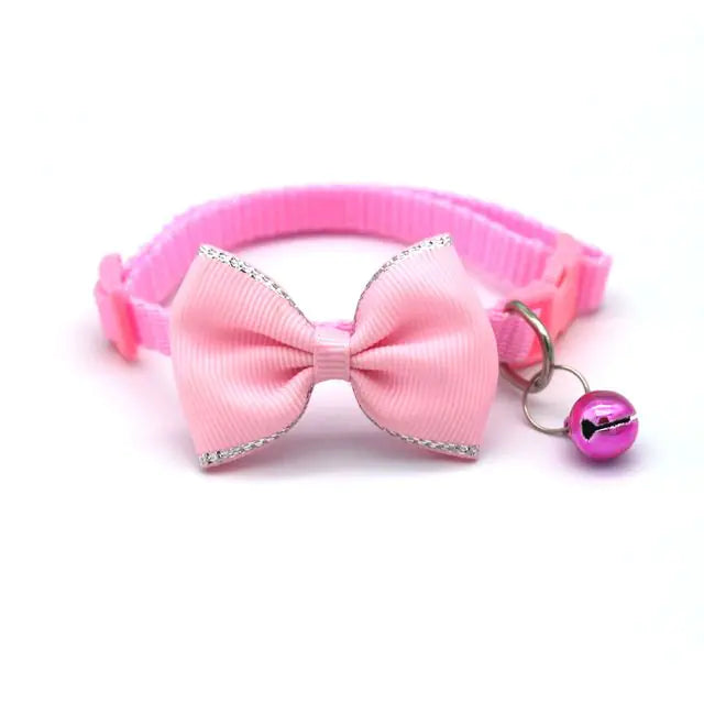 Cat Bow and Bell Pet Collar