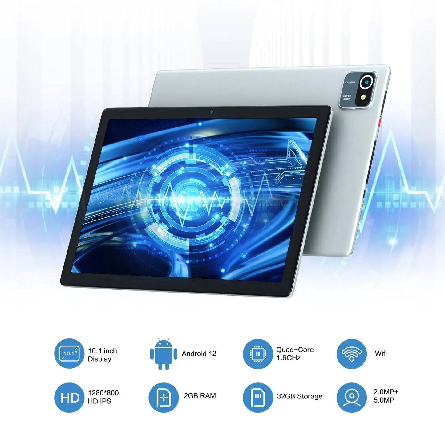 Android 12 Tablet 10.1 Inch