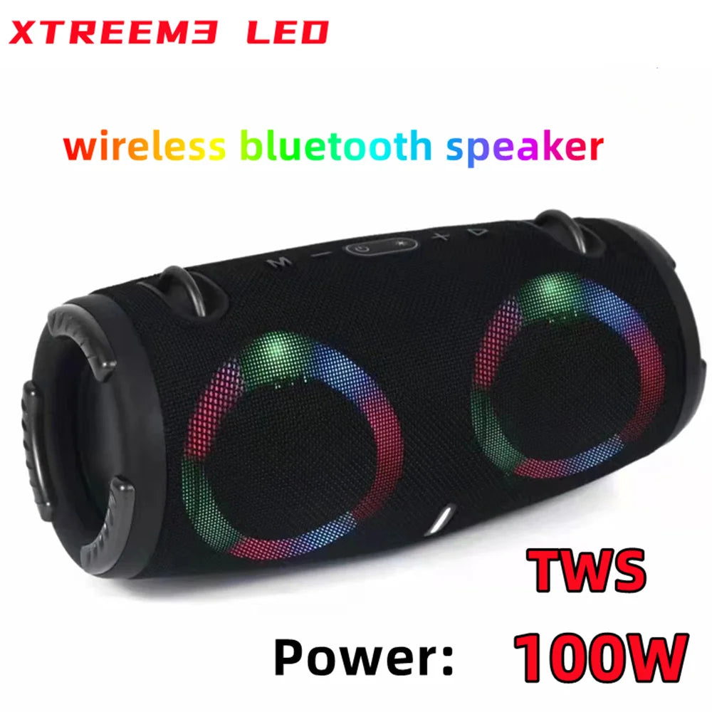 COOMAER 100W Bluetooth Boom Box with RGB Lights