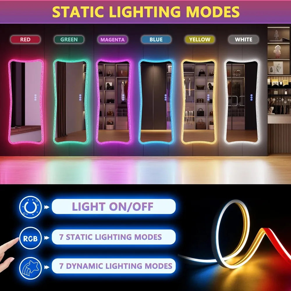 7-Color LED Lighted Wall Mirror