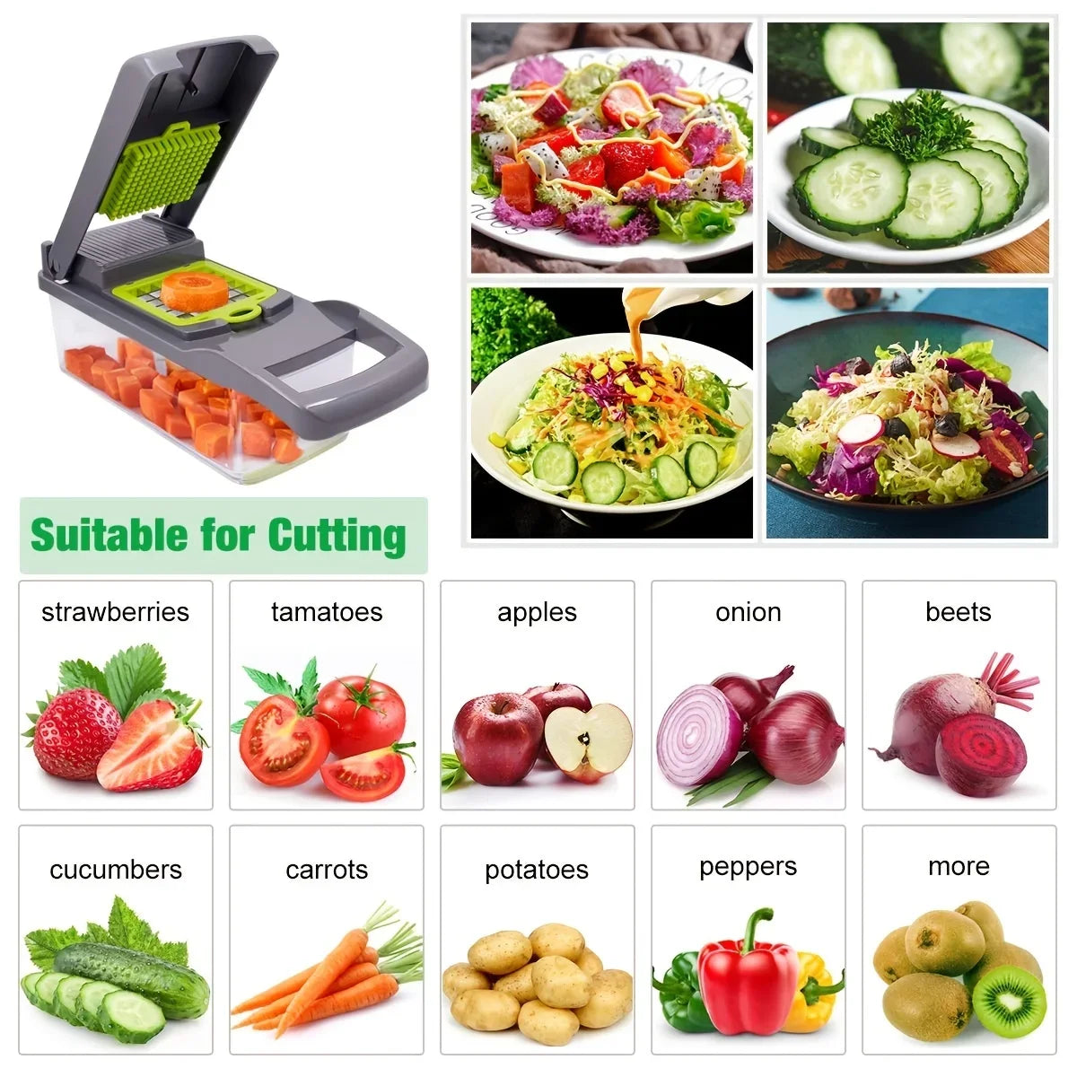 14-Piece Kitchen Vegetable Chopper Set 🥕🔪🍅