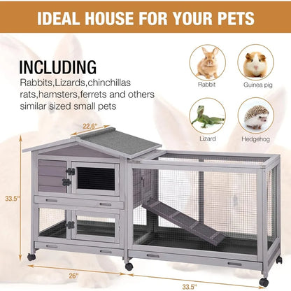 ANGDUO Rabbit Hutch with Pull-Out Tray