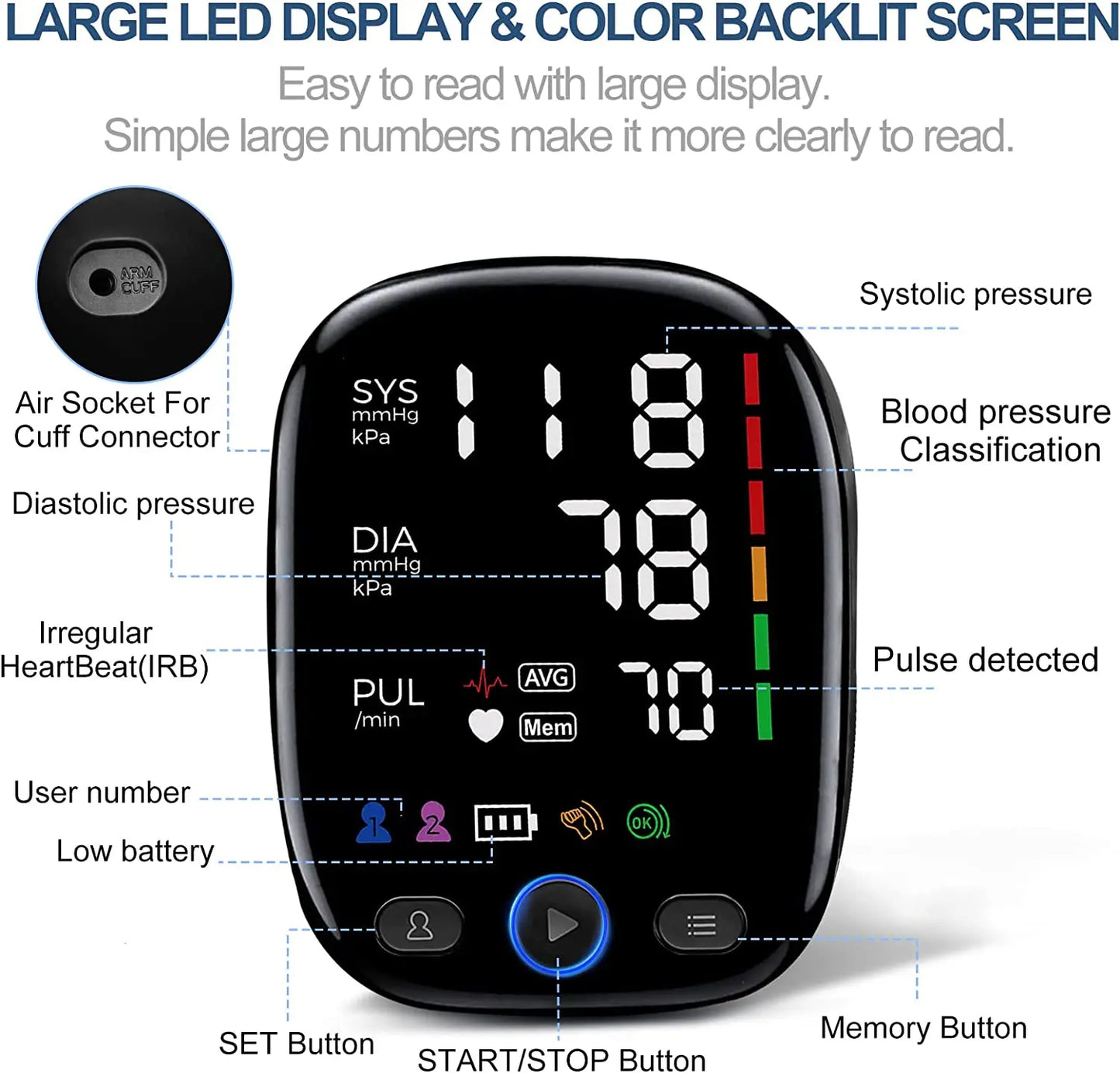 KINGCLINIC Blood Pressure Monitor