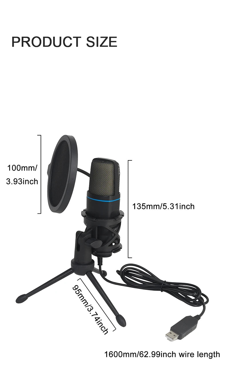 USB Microphone for Laptop & Desktop