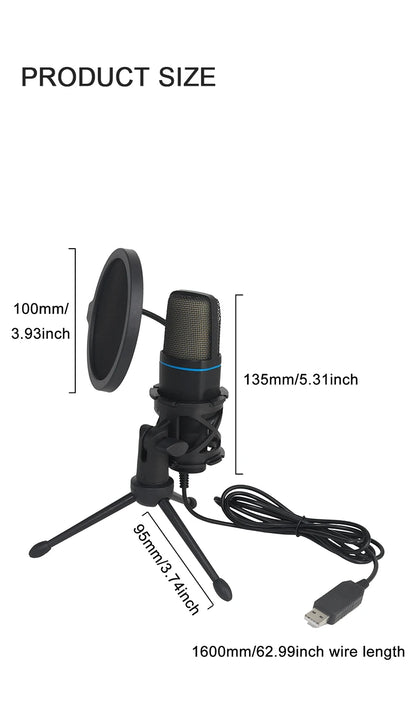 USB Microphone for Laptop & Desktop