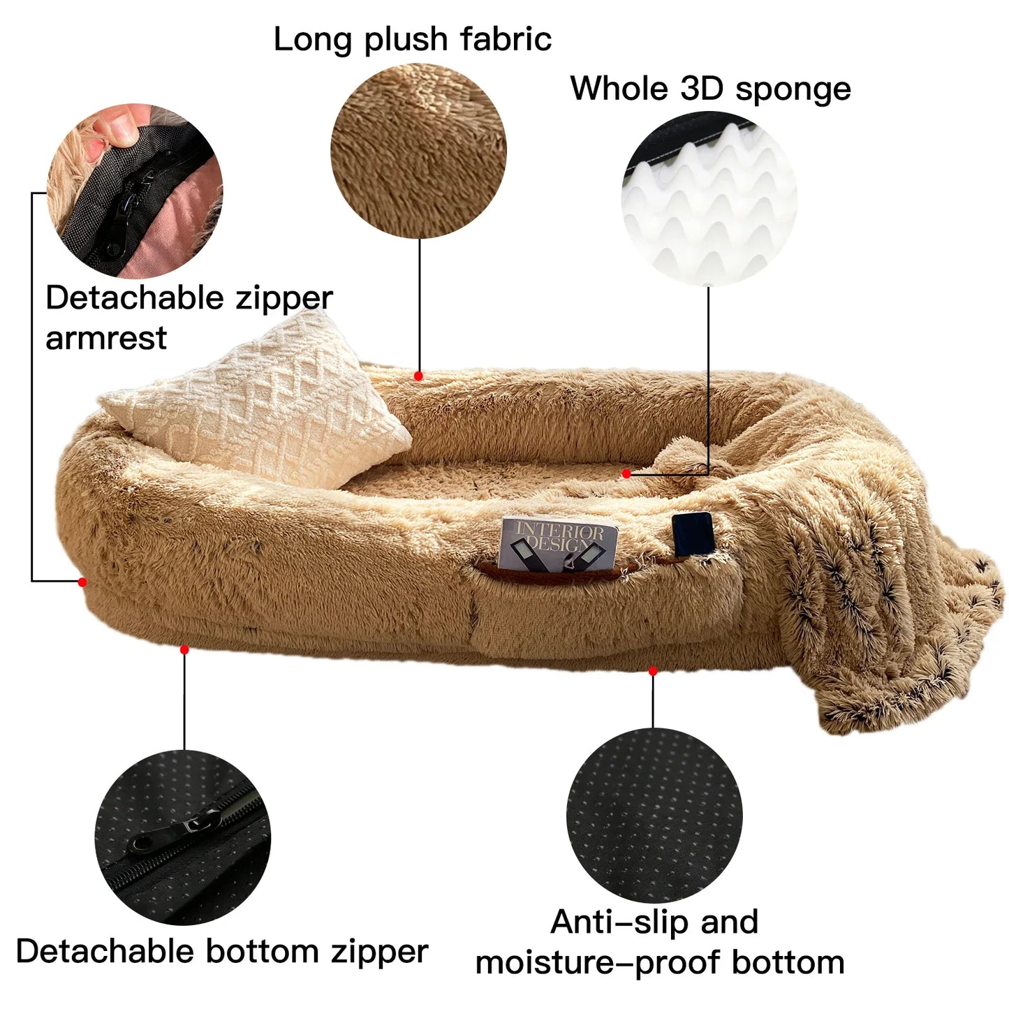 Human-Sized Jumbo Dog Bed