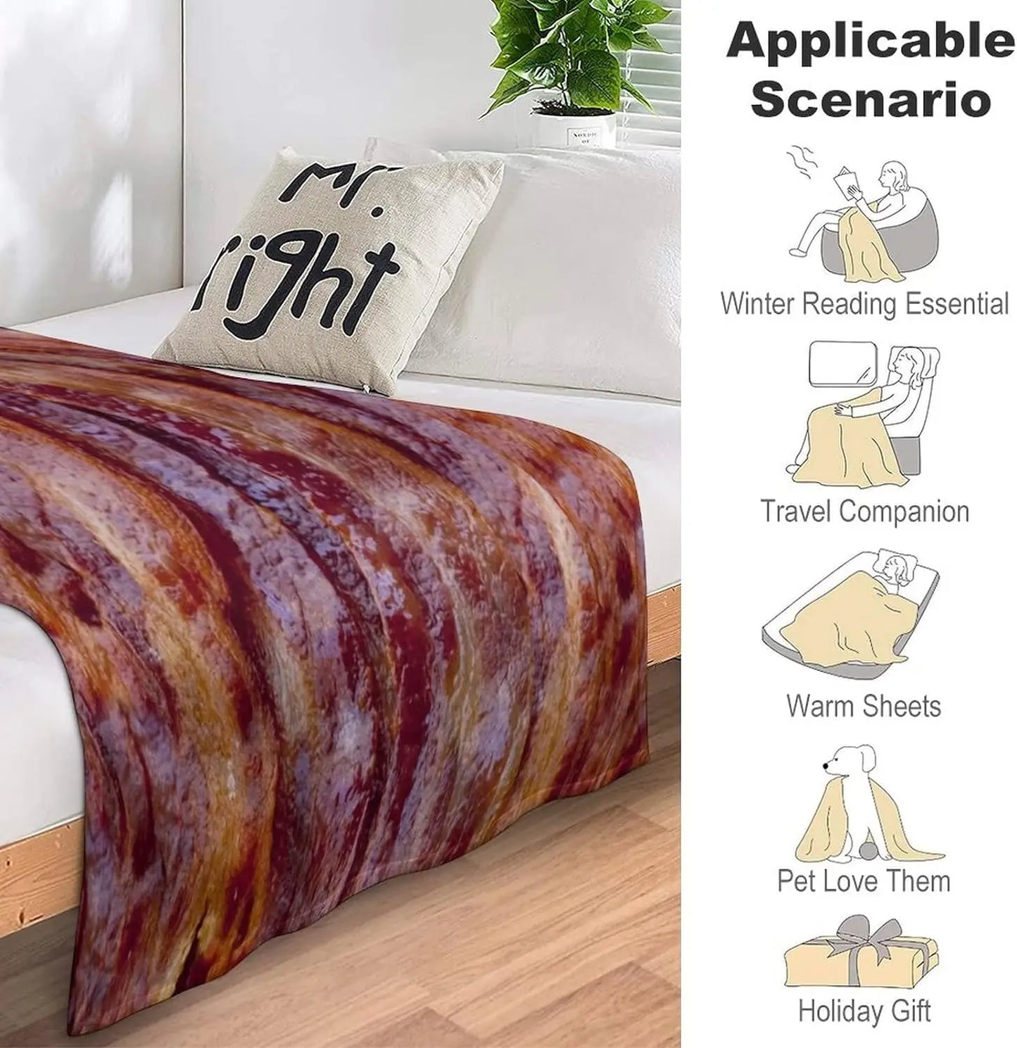 3-D Fried Bacon Blanket