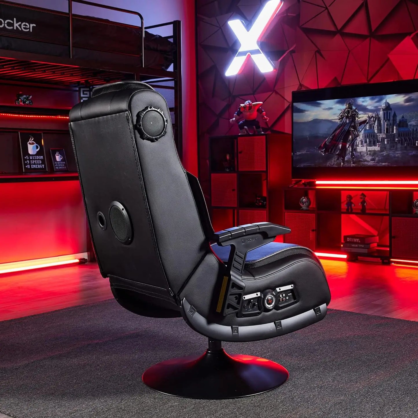 Black Leather Xrocker Gaming Chair