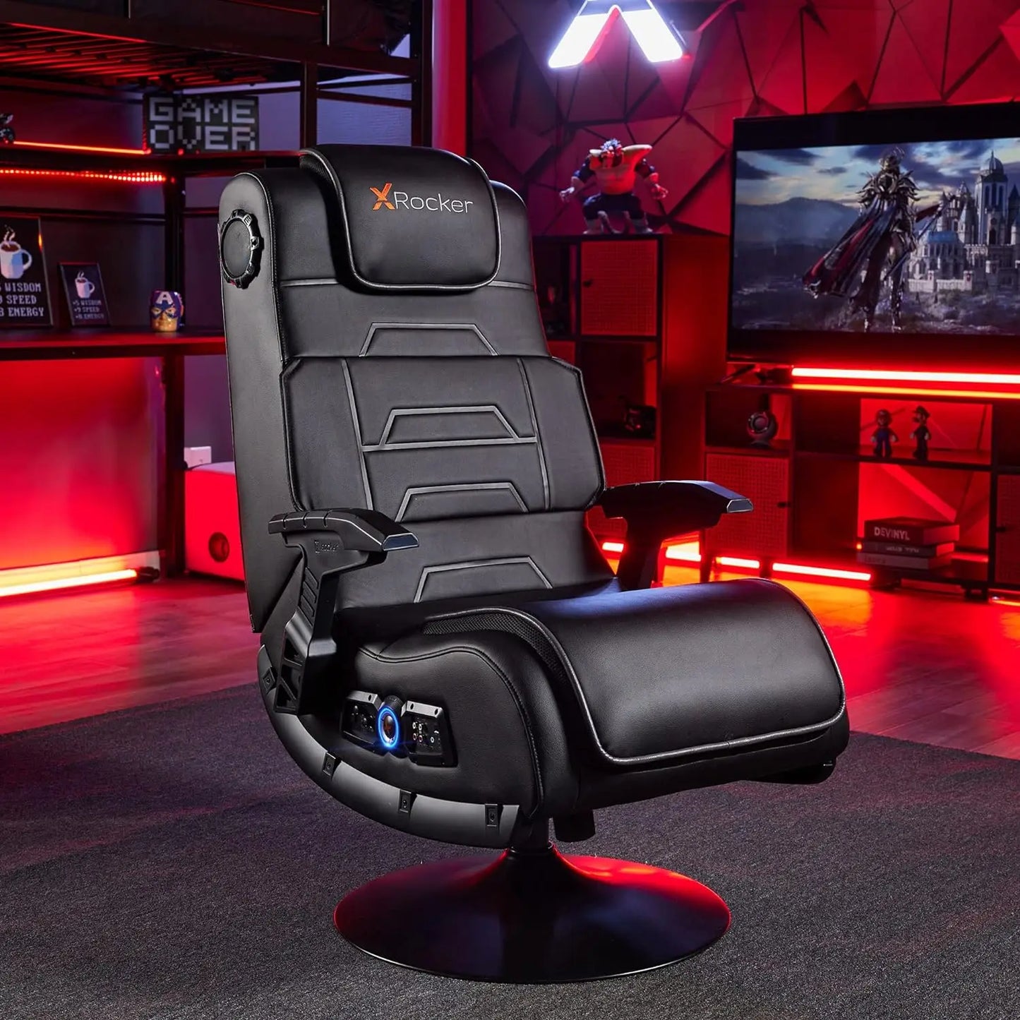 Black Leather Xrocker Gaming Chair