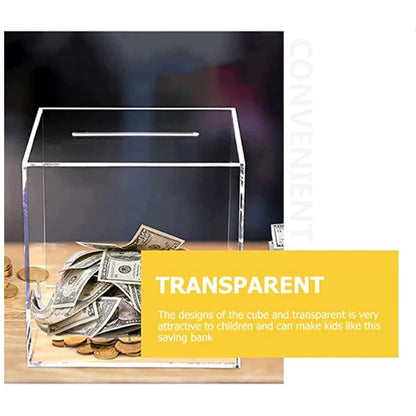 12CM Transparent Acrylic Piggy Bank