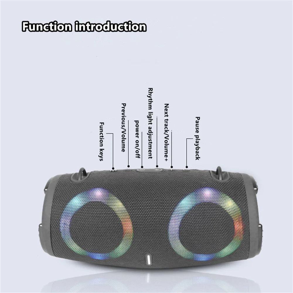 COOMAER 100W Bluetooth Boom Box with RGB Lights