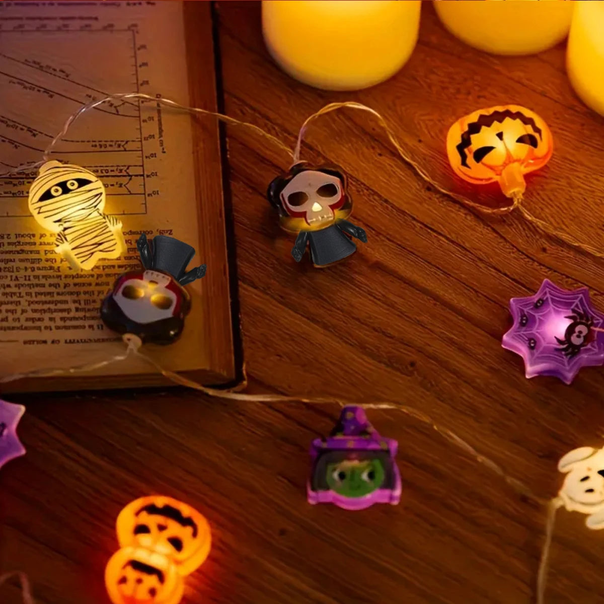 Halloween String Lights with Spooky Shapes