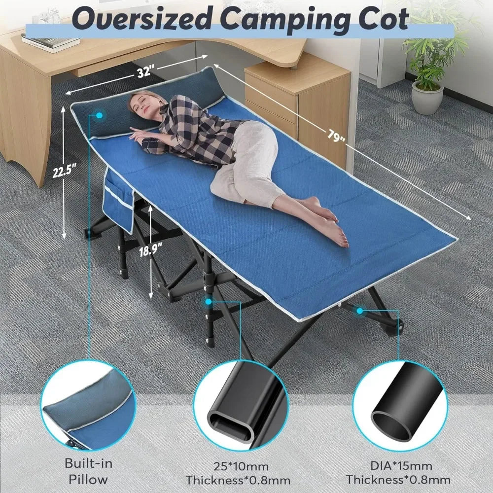 Oversized Folding Camping Cot 🏕️🛌