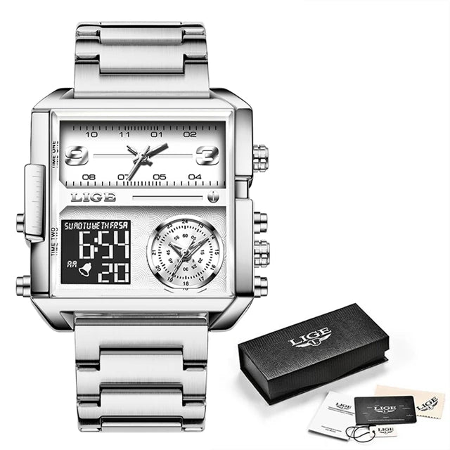 LIGE Luxury Men's Quartz Digital Watch