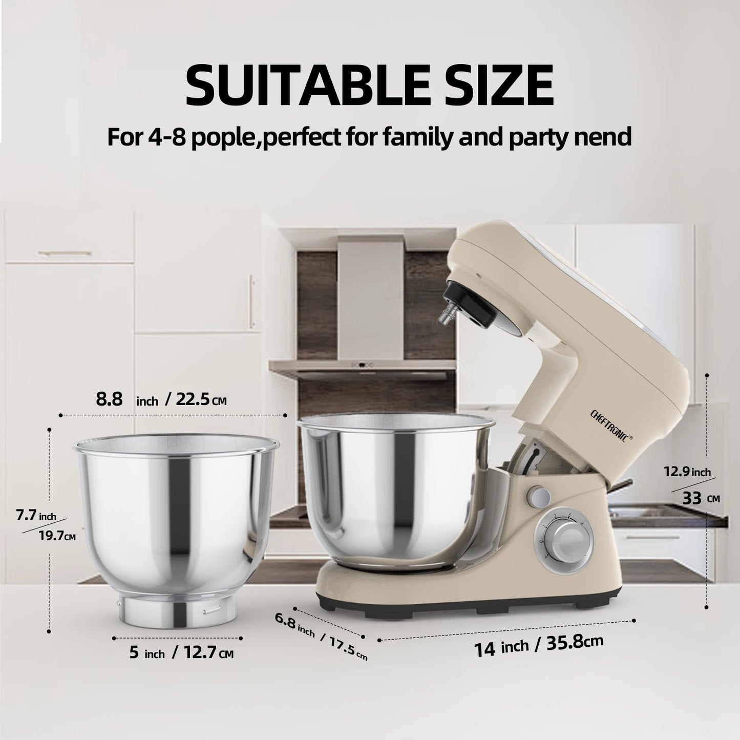 CHEFTRONIC 6-Speed, 5Qt Stand Mixer