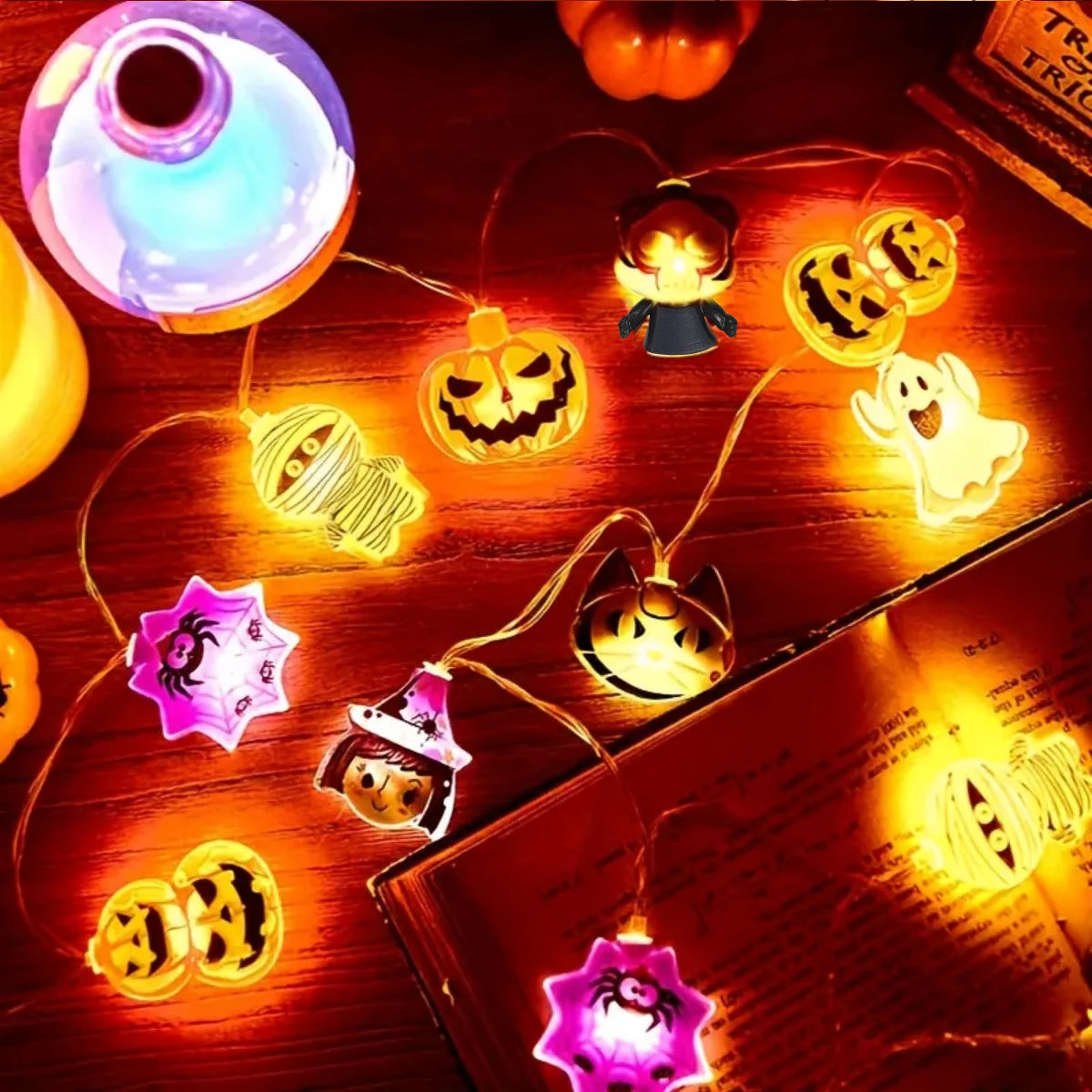 Halloween String Lights with Spooky Shapes