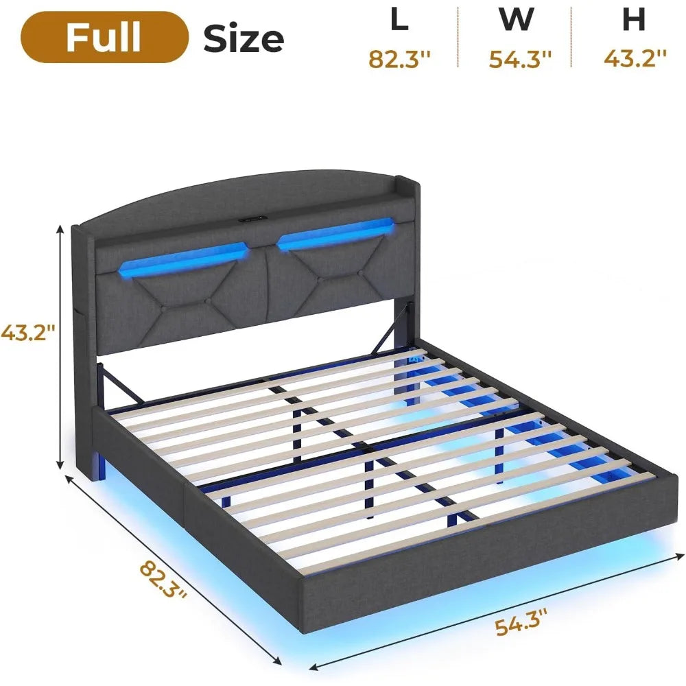 King-Size Floating Platform Bed