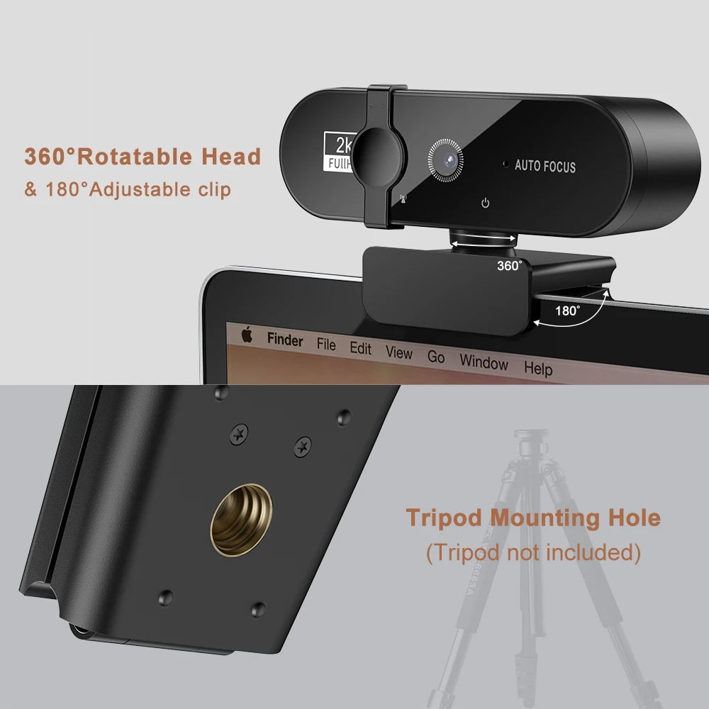 4K Full HD Webcam with Microphone