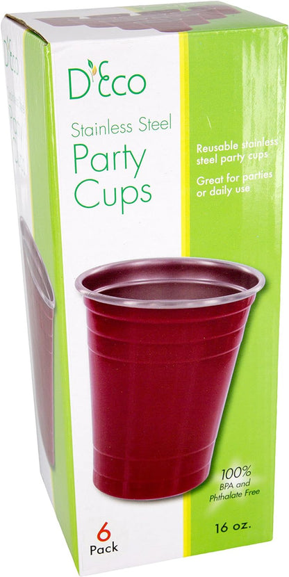 D'Eco 16 Oz Reusable Red Party Cups