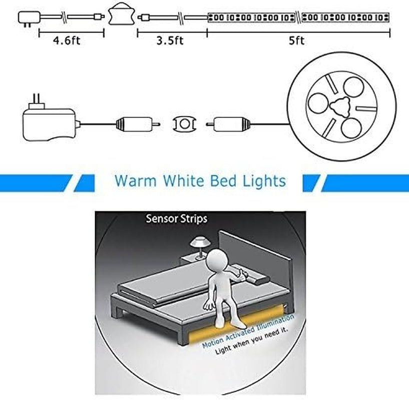 Motion-Activated LED Bed Light