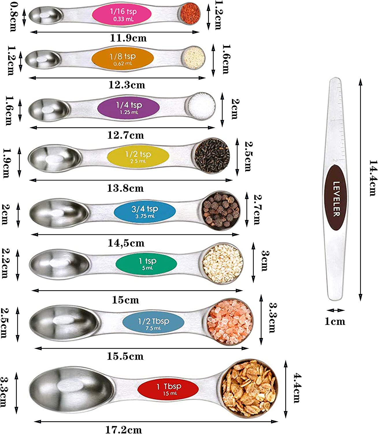 9pc Magnetic Measuring Spoon Set