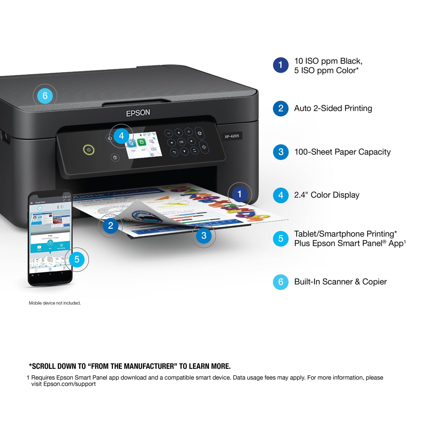 EPSON XP-4205 Wireless Color Printer with Scanner & Copier