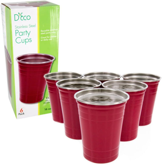 D'Eco 16 Oz Reusable Red Party Cups