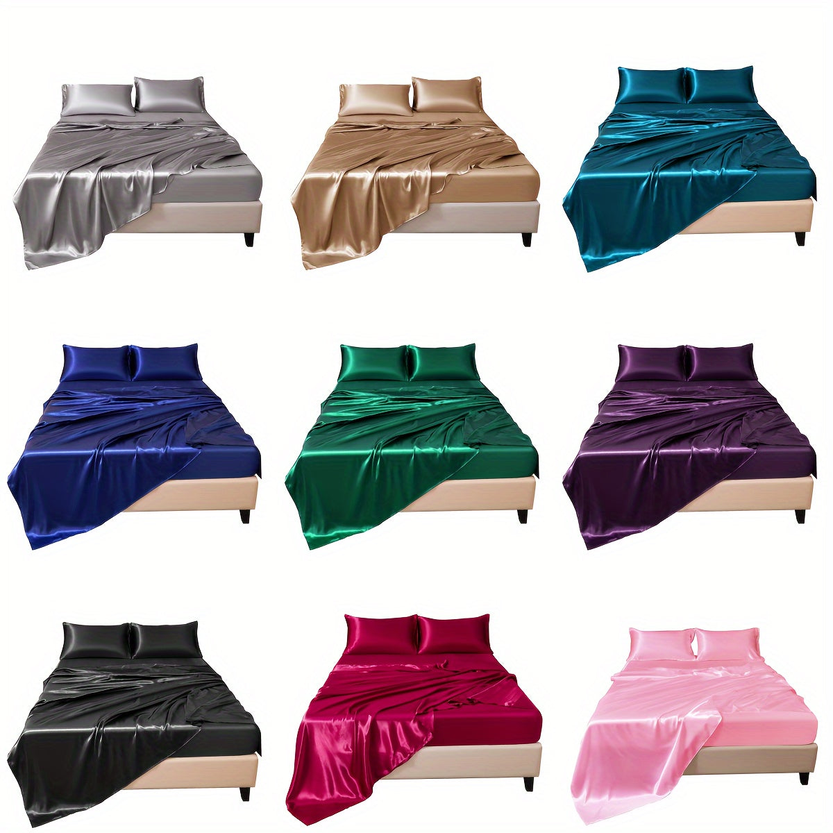 4pc Luxury Satin Bedding Set