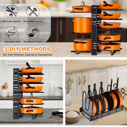 8-Tier Pot Rack Organizer