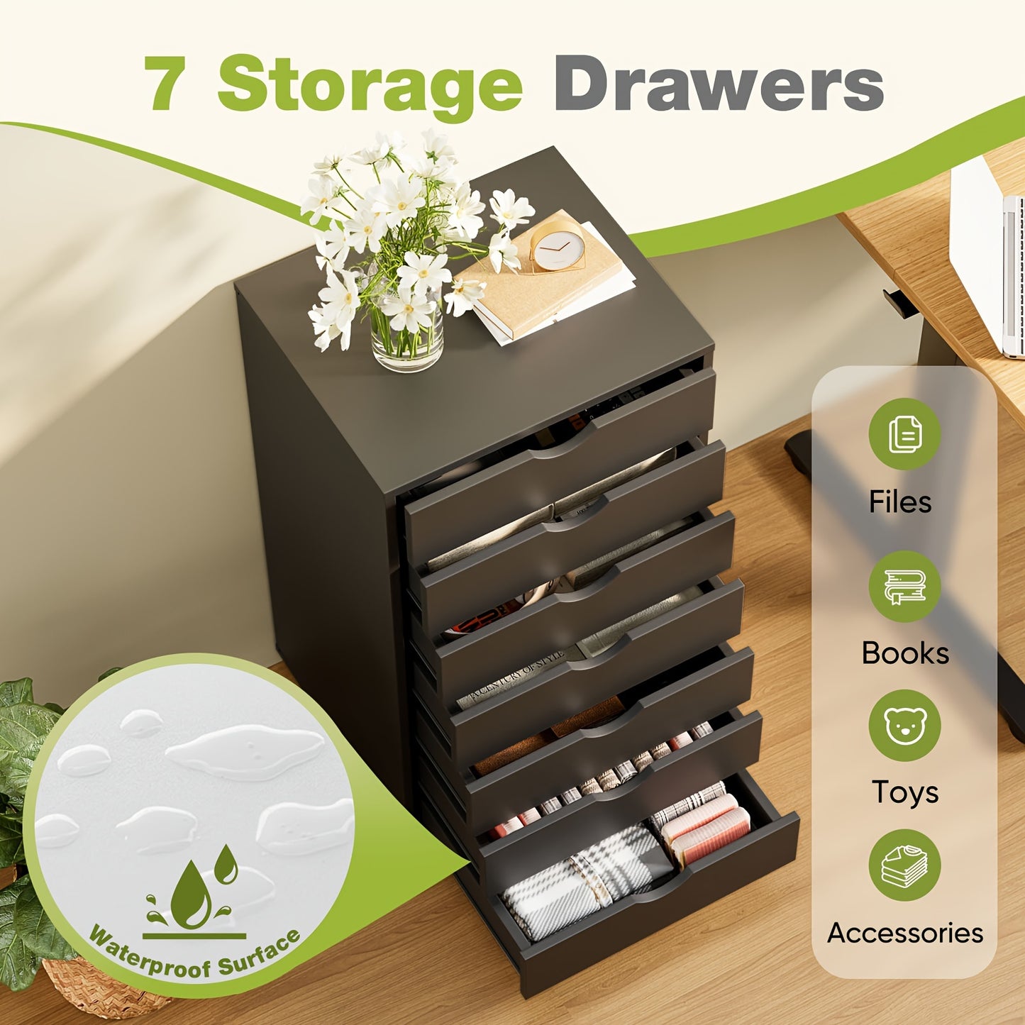 7-Drawer Rolling Storage Chest