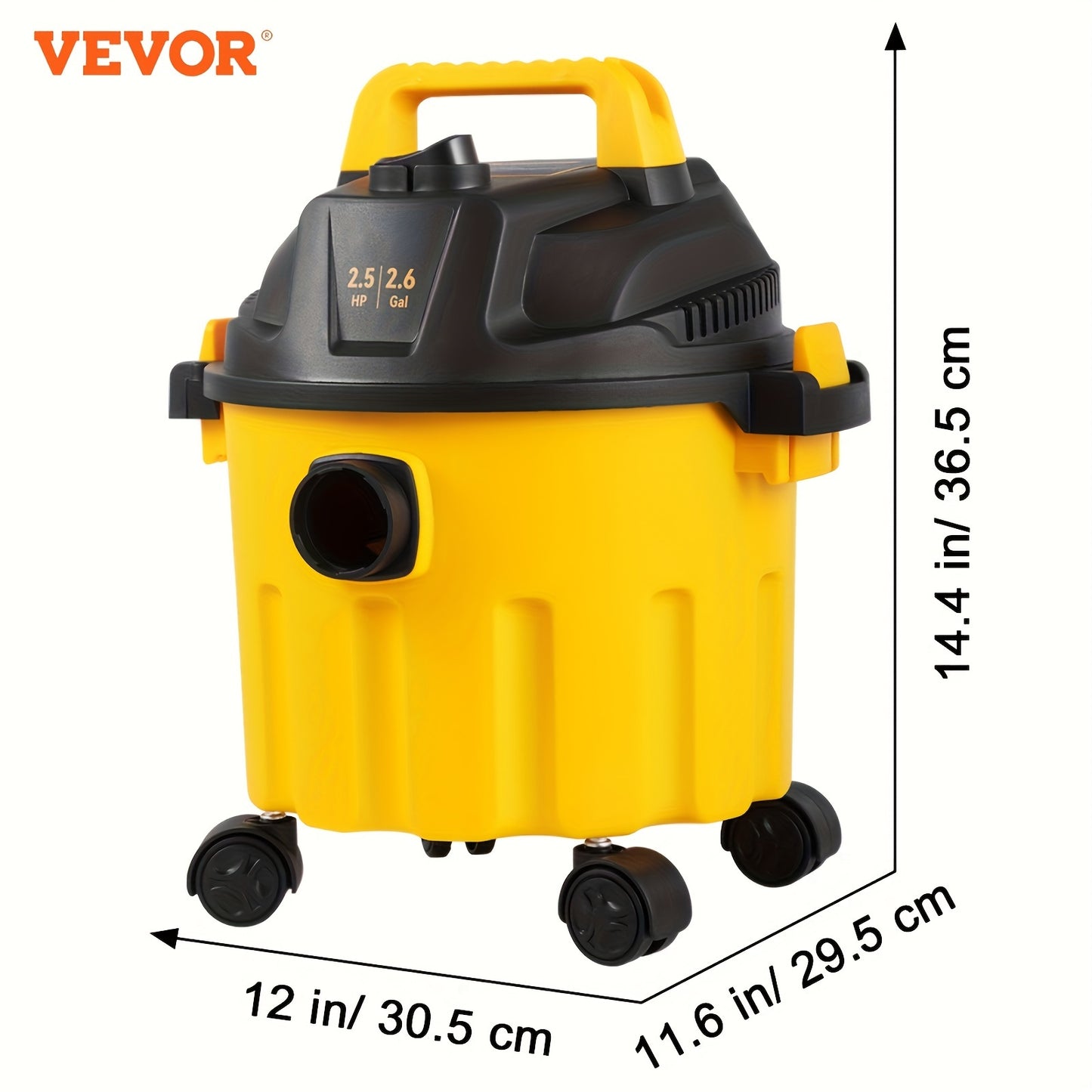 VEVOR 2.6 Gallon Wet-Dry Vac