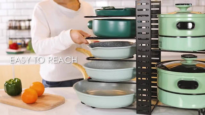 8-Tier Pot Rack Organizer