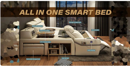 Genuine Leather All-in-One Smart Bed