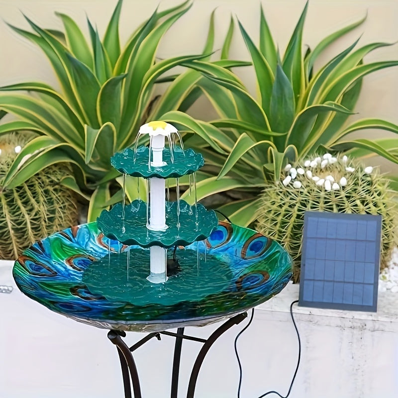 3-Tier Bird Bath With Solar Pump