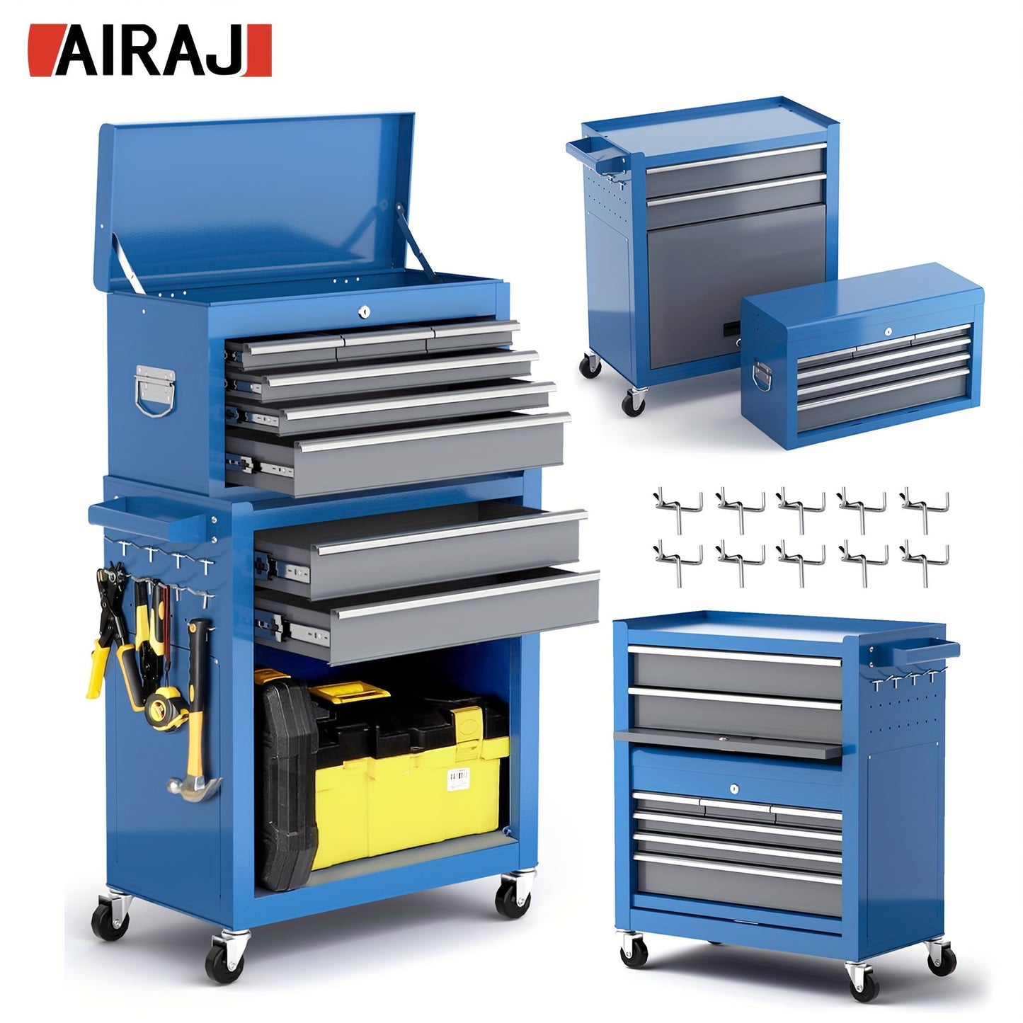 AIRAJ 8-Drawer Large Rolling Tool Chest