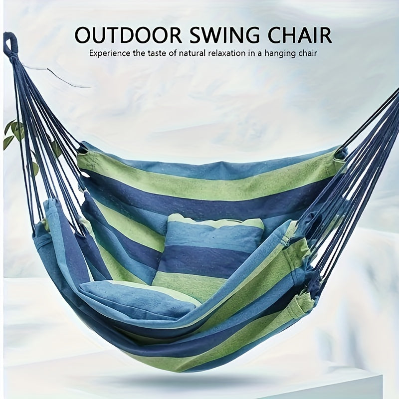 Canvas Swing Hanging Chair with Pillow and Cushion