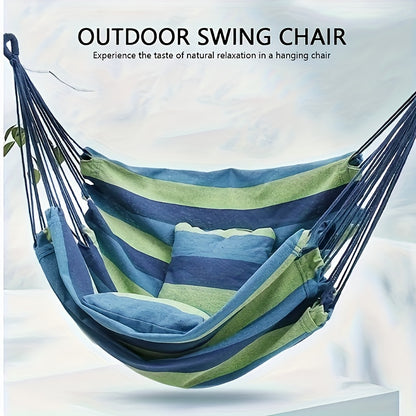 Canvas Swing Hanging Chair with Pillow and Cushion