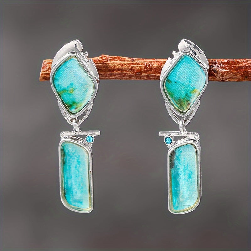 Men's Vintage Turquoise Stone Earrings