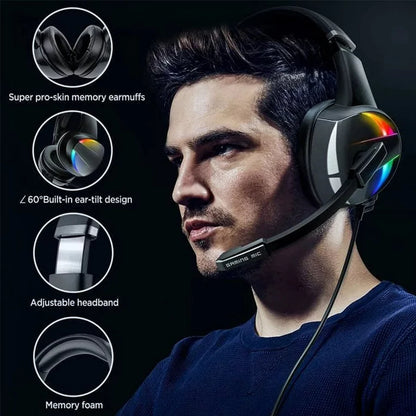 RGB Gaming Headset with Noise Canceling Mic