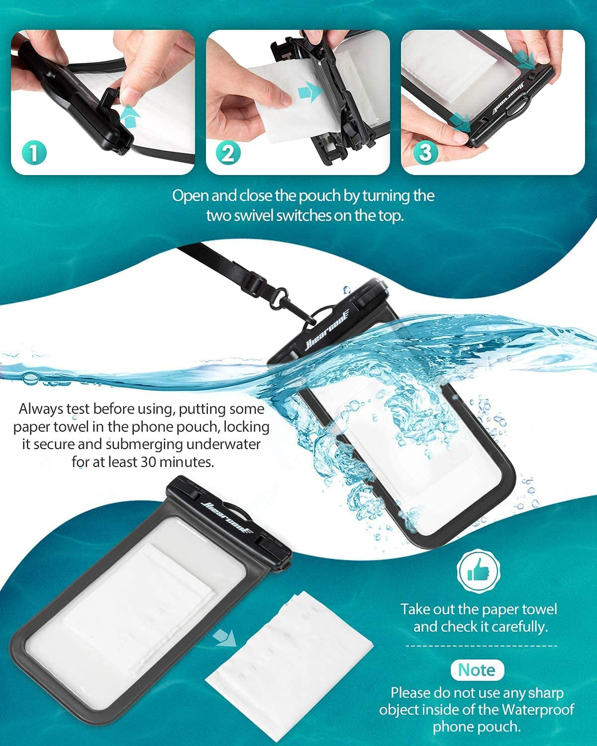 IPX8 Waterproof Phone Pouch (2-Pack)