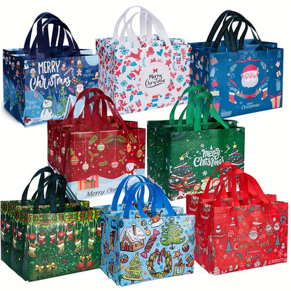 Ho Ho Ho! Reusable Christmas Gift Bags - 8/16 Pack