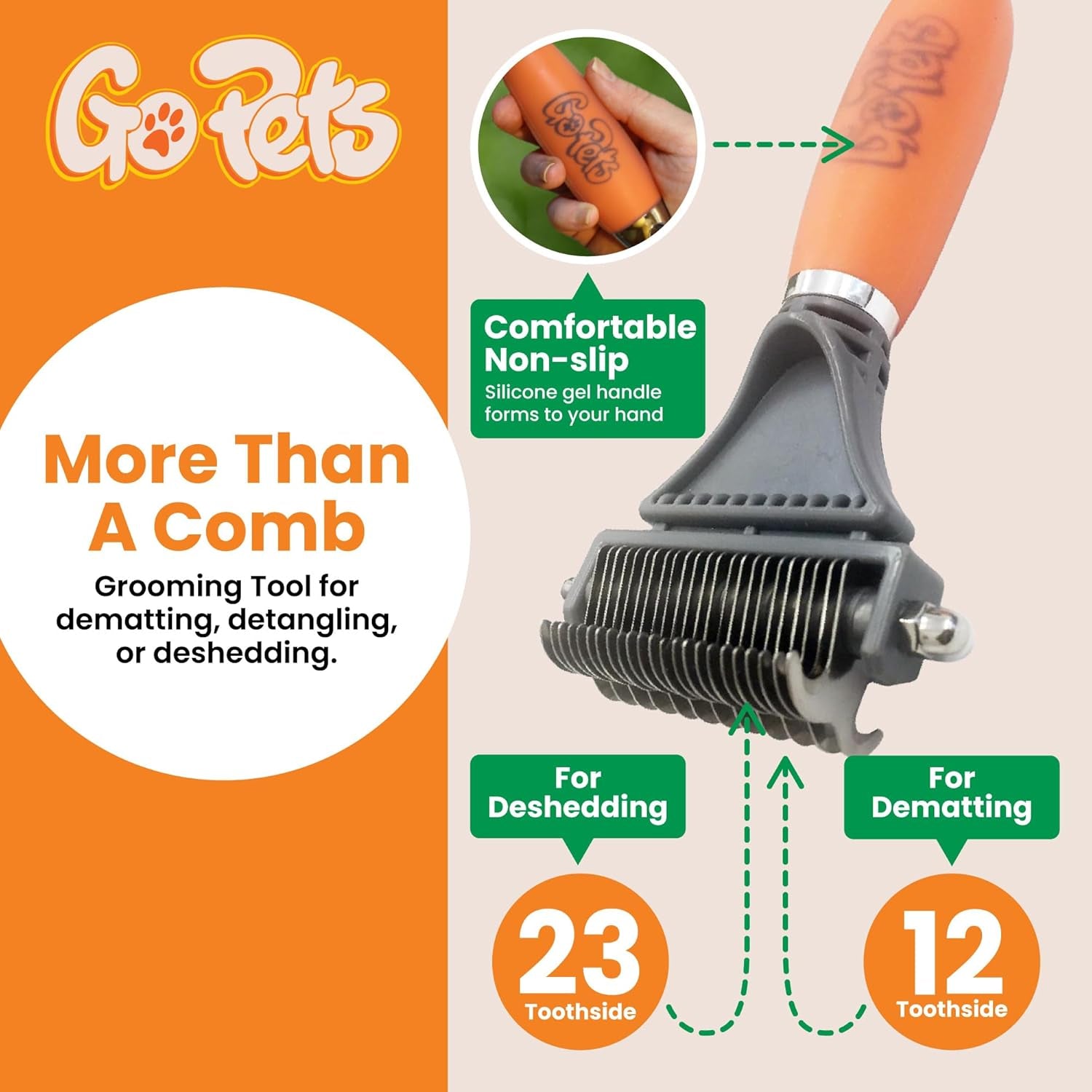 GoPets Grooming Comb for Dogs, Cats