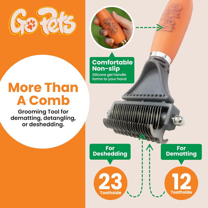 GoPets Grooming Comb for Dogs, Cats