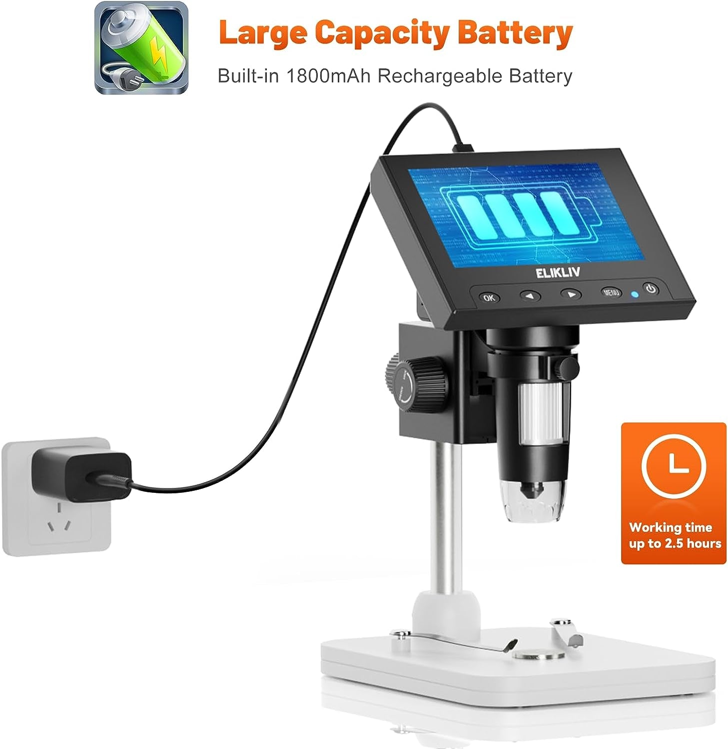 LCD Digital Coin Microscope 4.3'' Display & LED Lights