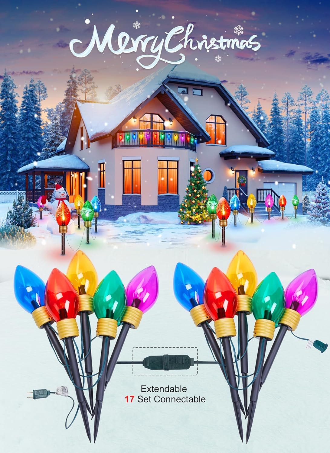 Christmas Lights Jumbo C9 Lawn Set