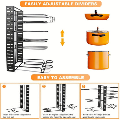 8-Tier Pot Rack Organizer