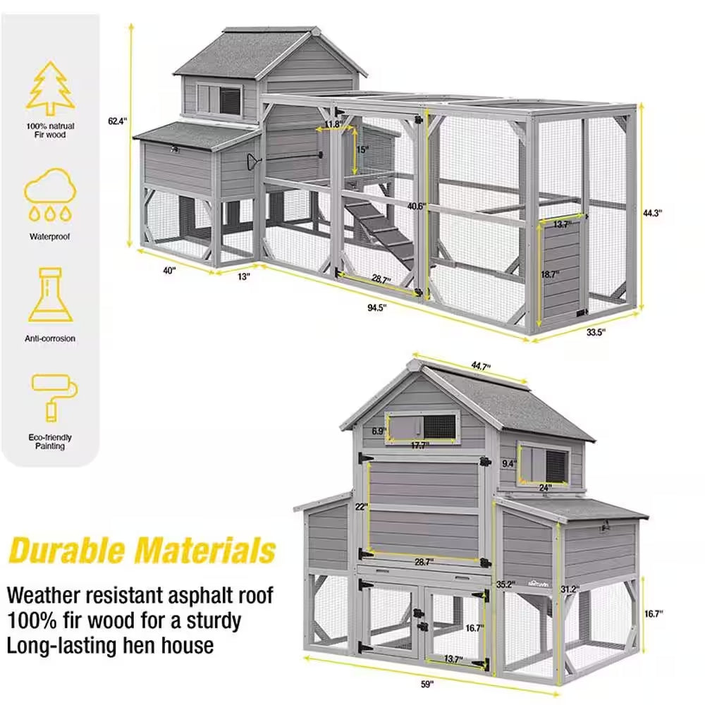 Large Chicken Coop for 8-10 Chickens