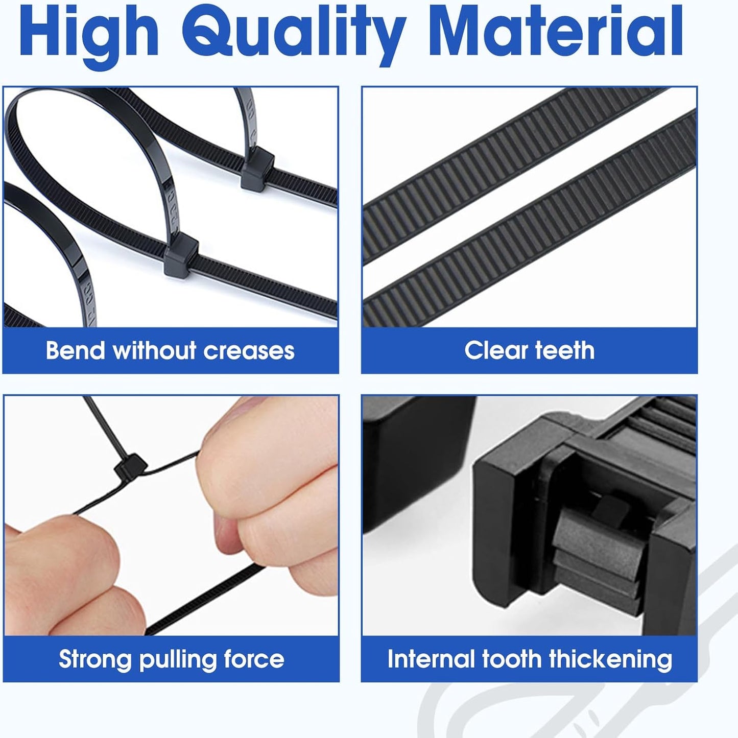 200pc 12" Black Cable Zip Ties