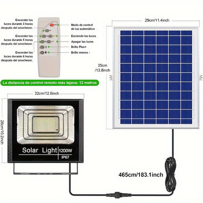 1200W Outdoor Solar Light with Remote Control