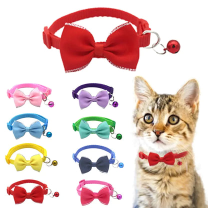 Cat Bow and Bell Pet Collar